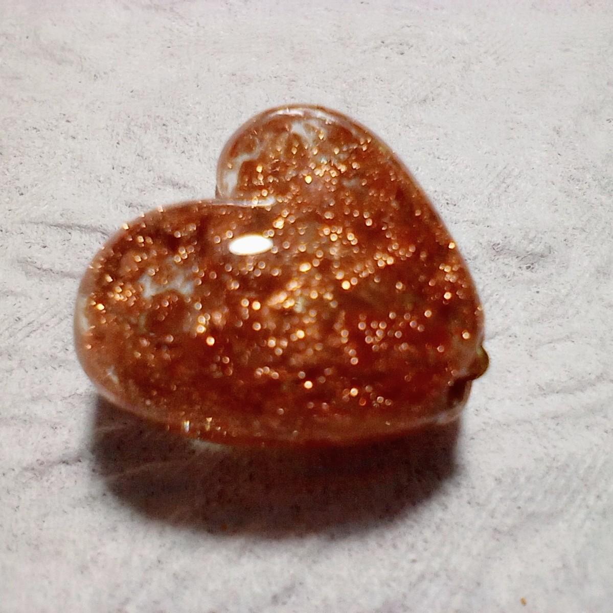 20mmベネチアンビーズ:アベンチュリーナ（酸化銅）ソンメルソ・ハート | 4枚目