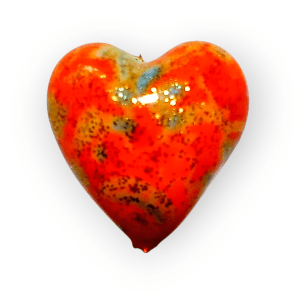 ＜在庫限り＞20mm ベネチアン　シャイニングオレンジハート1枚目の画像