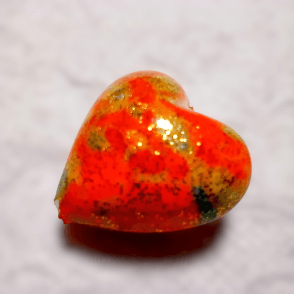 ＜在庫限り＞20mm ベネチアン　シャイニングオレンジハート | 3枚目