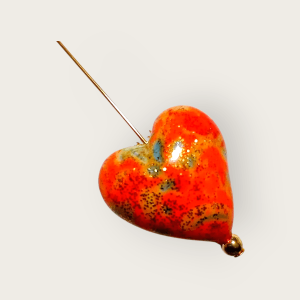 ＜在庫限り＞20mm ベネチアン　シャイニングオレンジハート | 4枚目