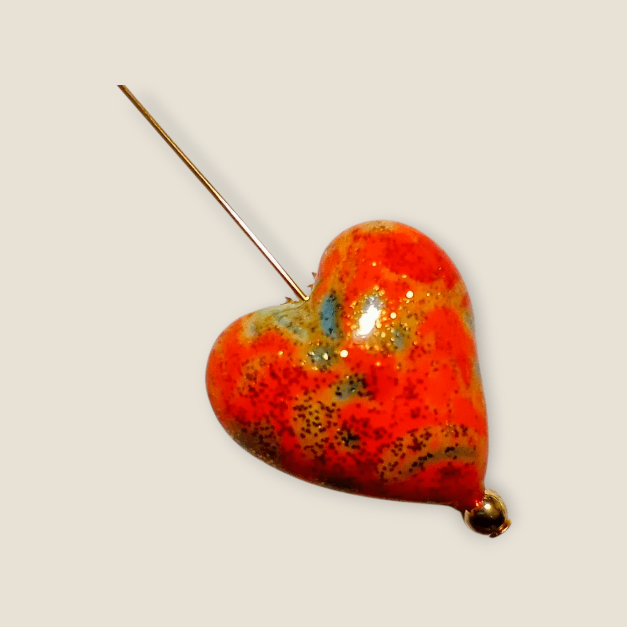 ＜在庫限り＞20mm ベネチアン　シャイニングオレンジハート | 5枚目