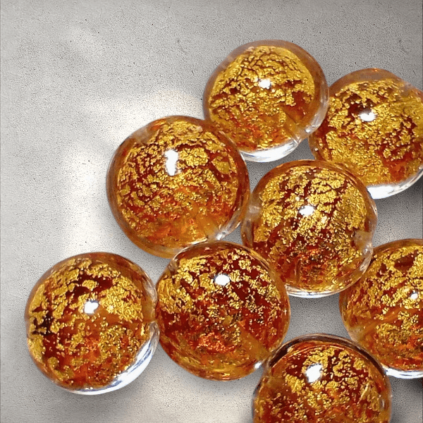 14mm ベネチアンビーズ　カドーロディスク：トパーズ（k24フォイル）1枚目の画像