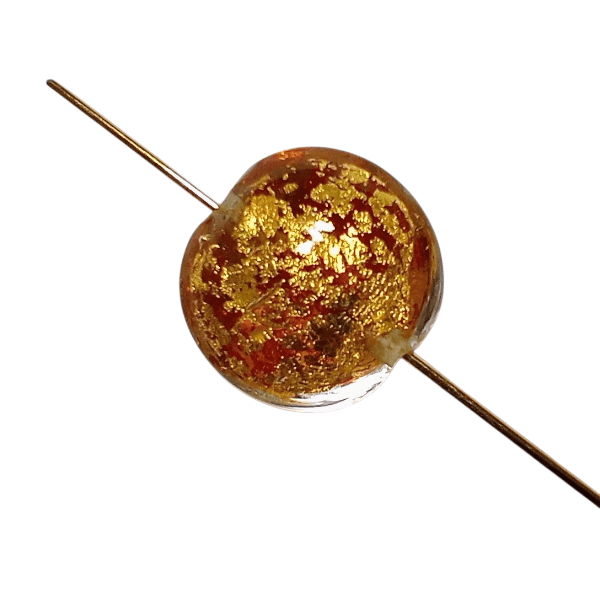 14mm ベネチアンビーズ　カドーロディスク：トパーズ（k24フォイル） | 3枚目