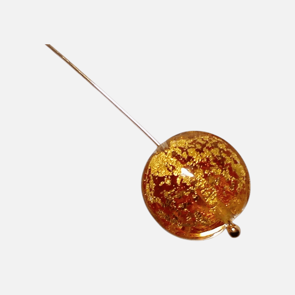 14mm ベネチアンビーズ　カドーロディスク：トパーズ（k24フォイル） | 4枚目