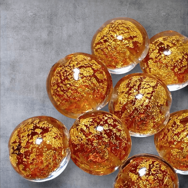 14mm ベネチアンビーズ　カドーロディスク：トパーズ（k24フォイル） | 6枚目