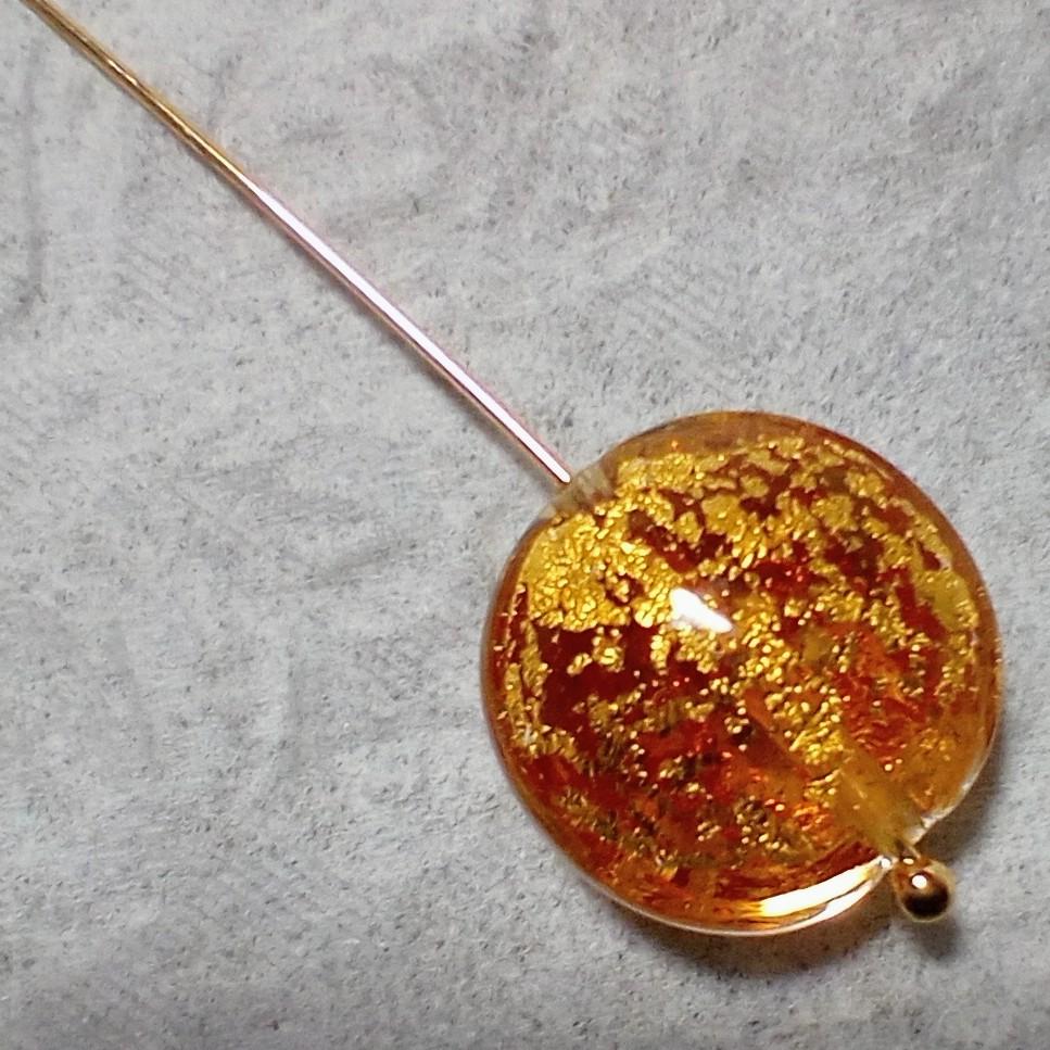 14mm ベネチアンビーズ　カドーロディスク：トパーズ（k24フォイル） | 7枚目