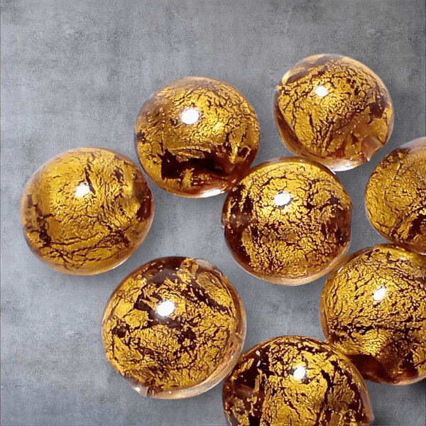 14mm ベネチアンビーズ　カドーロディスク：アメジスト（k24フォイル）1枚目の画像