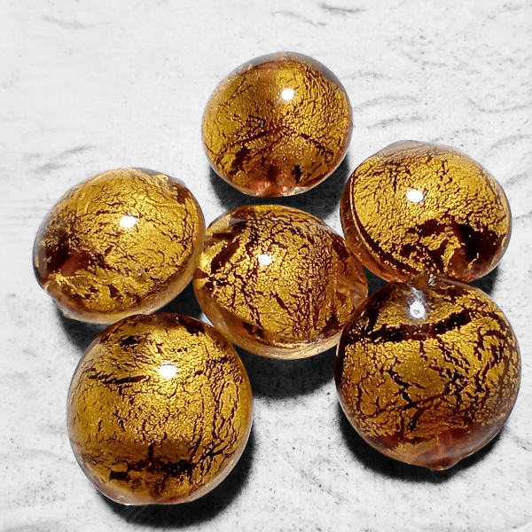 14mm ベネチアンビーズ　カドーロディスク：アメジスト（k24フォイル） | 2枚目