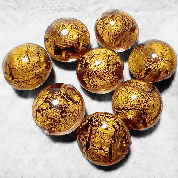 14mm ベネチアンビーズ　カドーロディスク：アメジスト（k24フォイル） | 4枚目