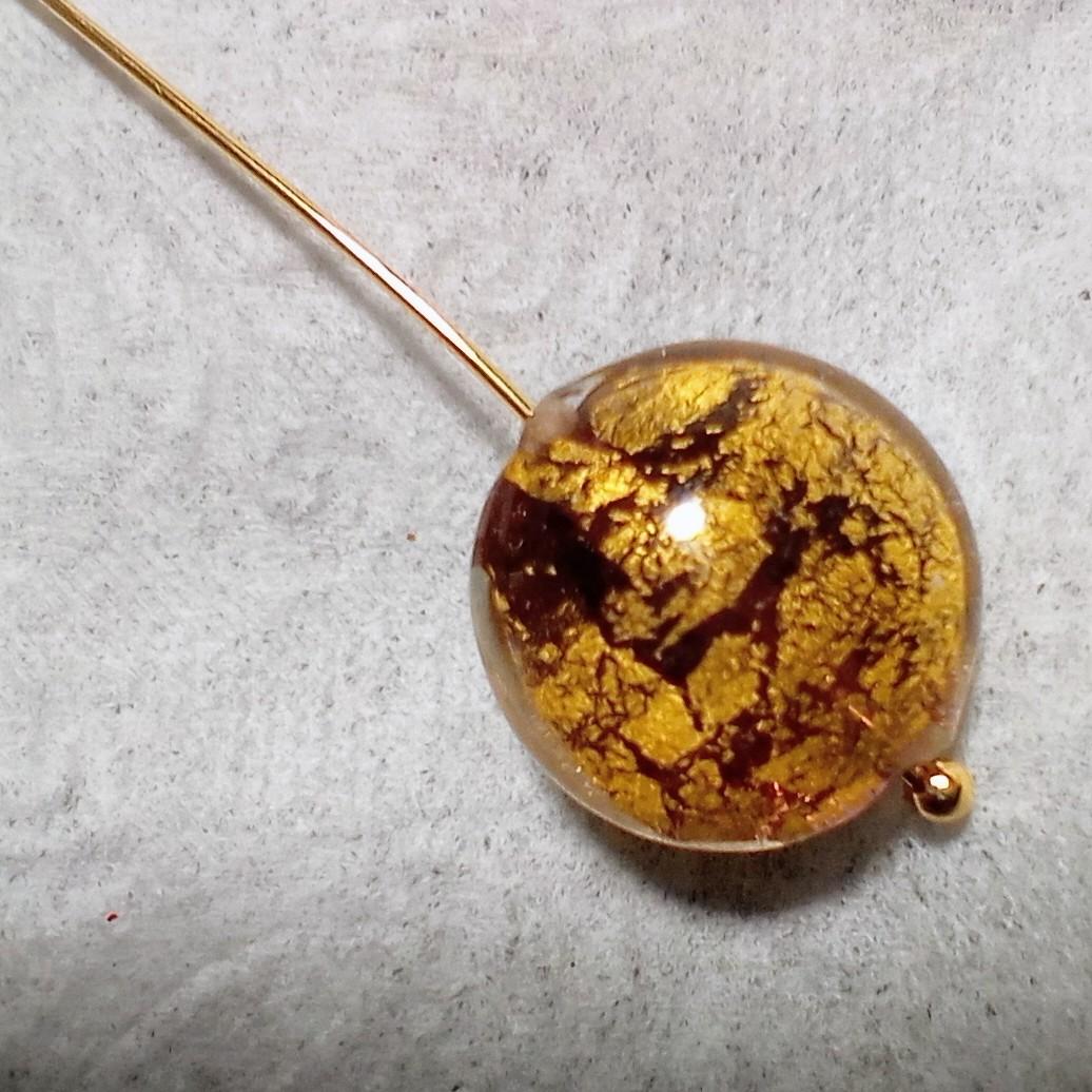 14mm ベネチアンビーズ　カドーロディスク：アメジスト（k24フォイル） | 6枚目