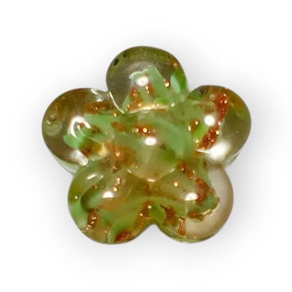 1５mm　ベネチアンビーズ ソンメルソフラワー（ペリドット）