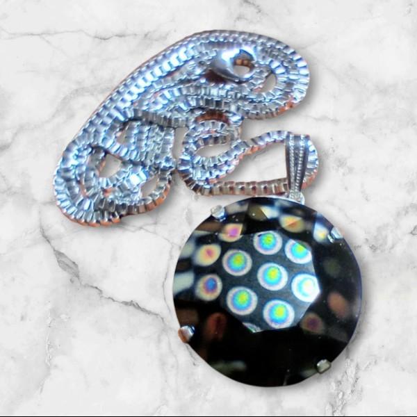 限定数入荷 27mm＜set OP有＞スワロフスキー Art.1201 (Jet peacock eye)