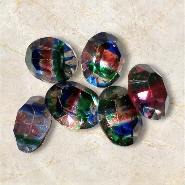 12×10mmヴィンテージスワロフスキーアイリスオーバルストーン(ゴールドフォイル)1枚目の画像