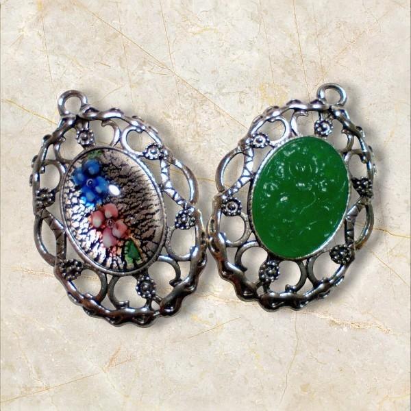 25×18mm 復刻版フラワーフィリグリーセッティング(アンティークシルバー)) | 3枚目