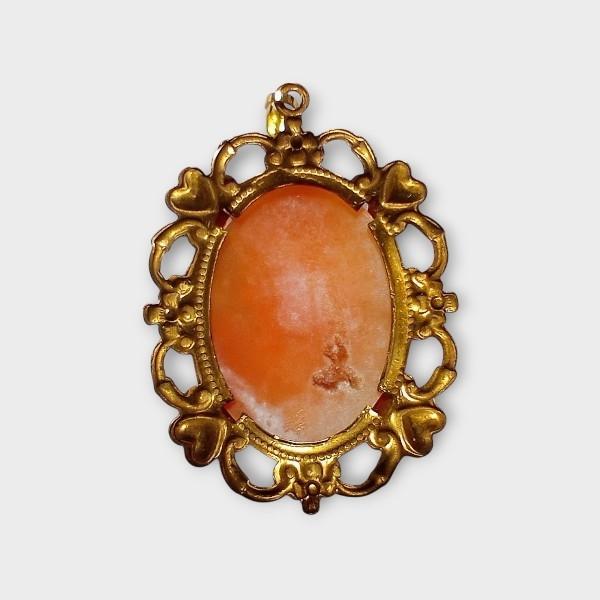 <1点もの>36×24mm:イタリアンシェルカメオペンダントⓑ | 4枚目