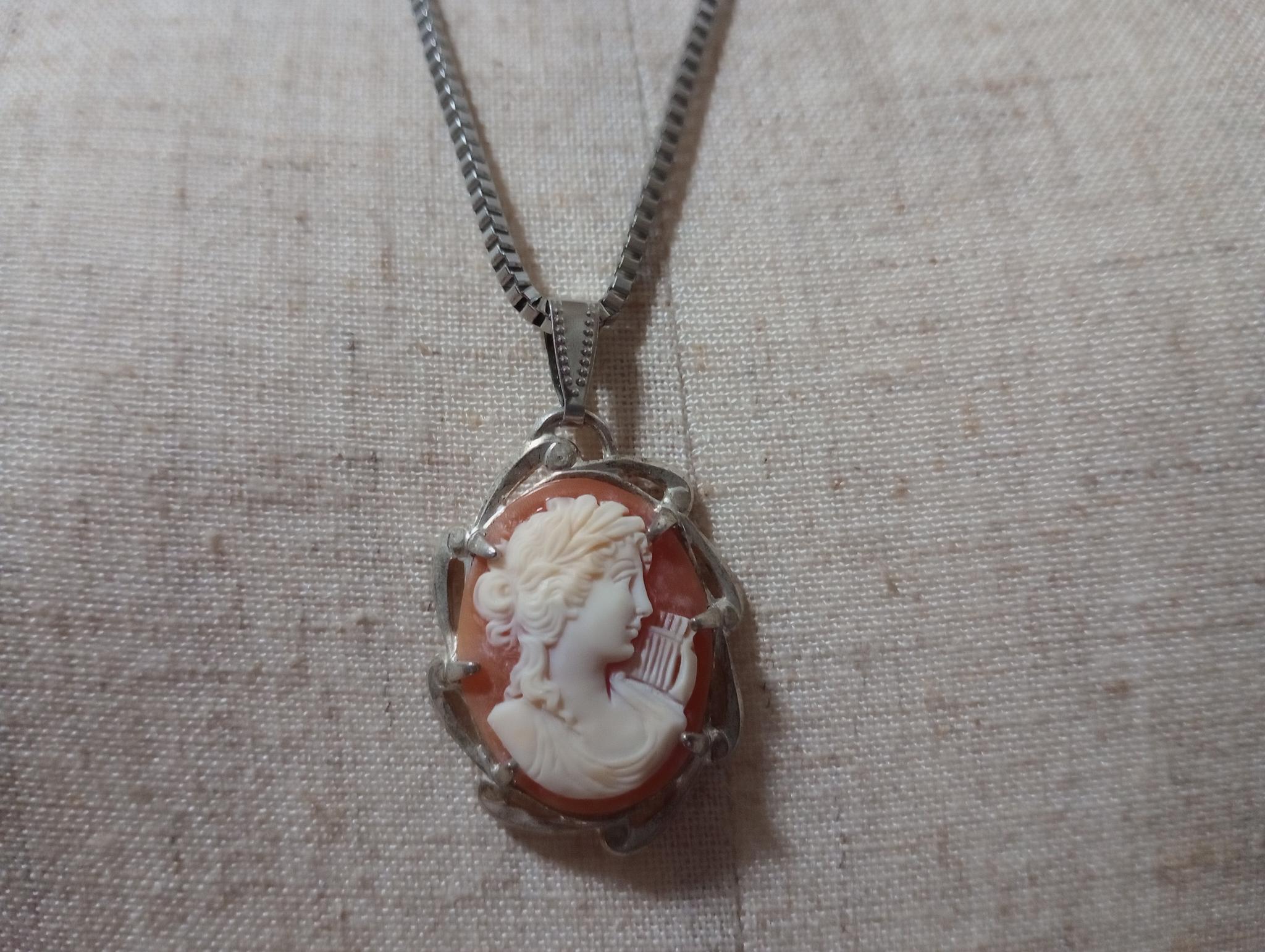 <1点もの>36×24mm:イタリアンシェルカメオペンダントⓓ | 6枚目