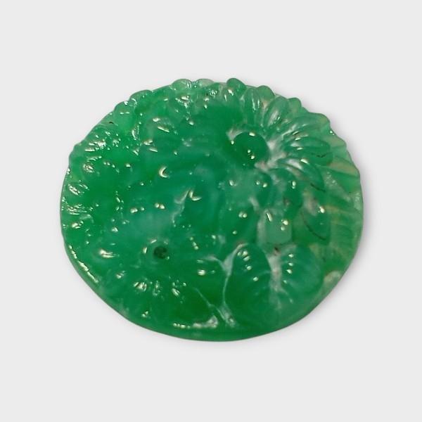 25mm ジャパンヴィンテージモールドフラワーカボション(ジェイド) | 3枚目